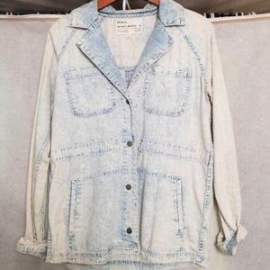RVCA Distressed Jean Button Up